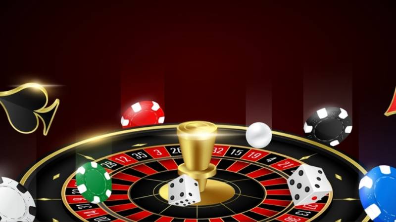 Casino oyun masası ve rulet görseli